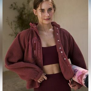 Free People FP Movement Hit The Slopes fleece button up jacket - size small